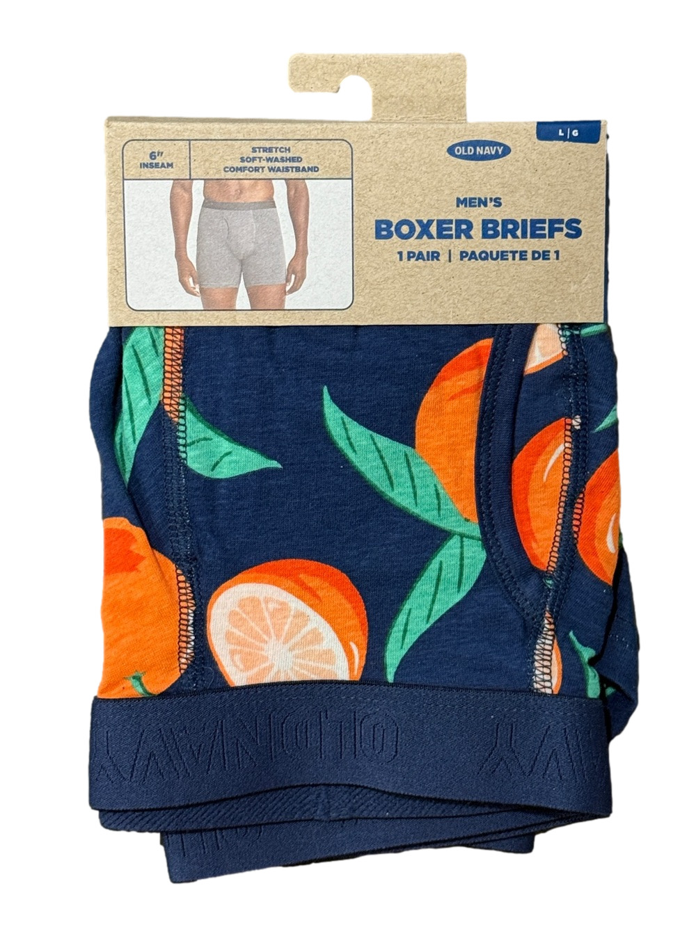 Mens Tropical Oranges Boxer Briefs - Size Large - Old Navy - NWT